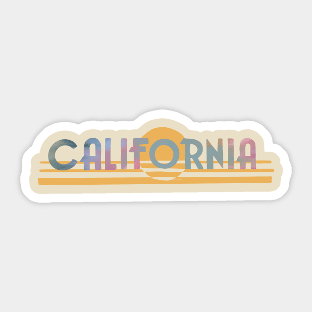 California Tie Dye Vintage License Plate Design Sticker by maccm